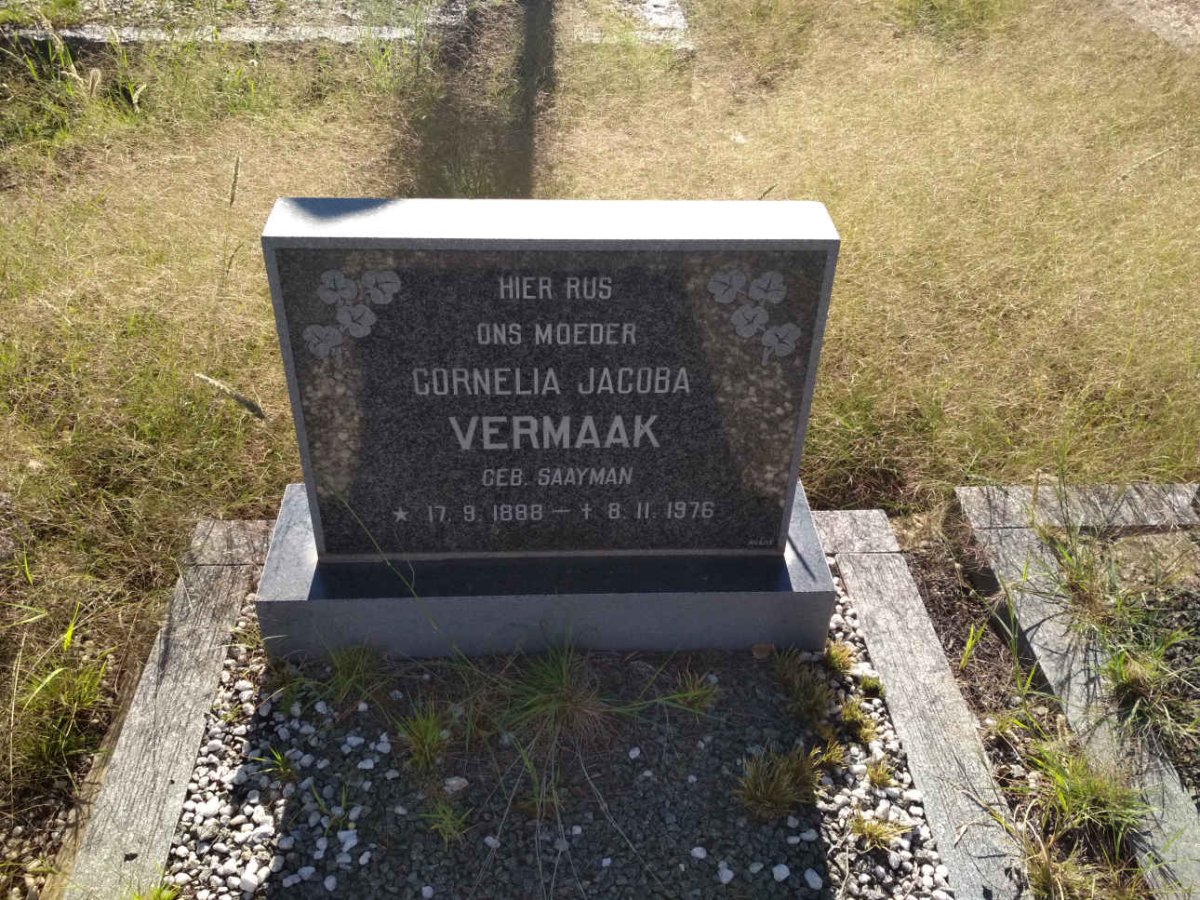 VERMAAK Cornelia Jacoba nee SAAYMAN 1888-1976