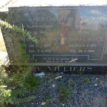 VILLIERS Abraham Johannes, de 1886-1966 &amp; Susanna Louisa M. WIESE 1890-1969