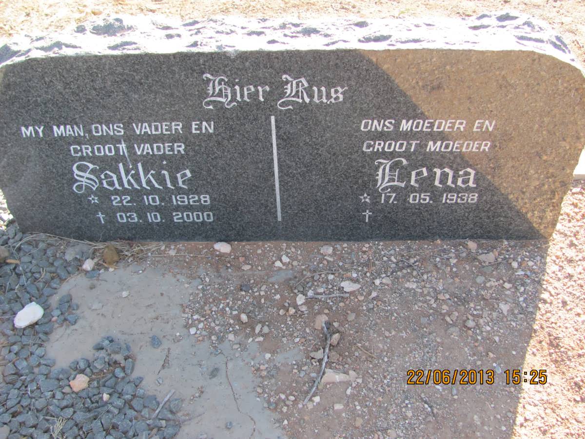 VORSTER Sakkie 1928-2000 &amp; Lena 1938-