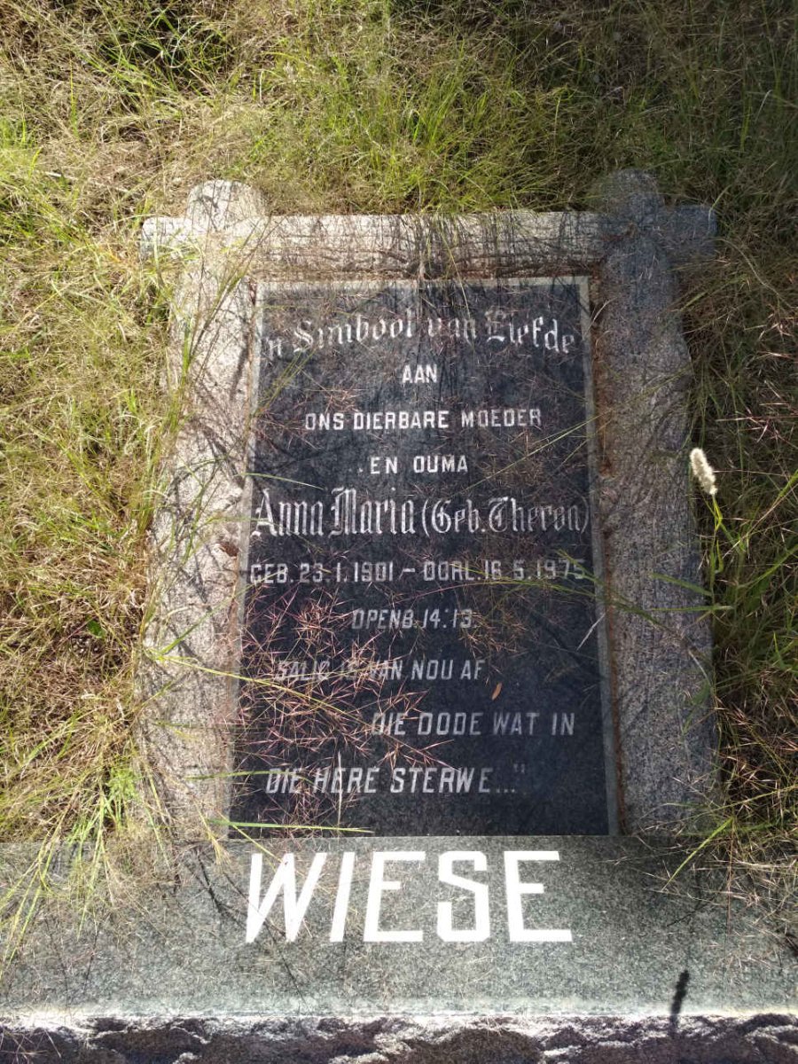 WIESE Anna Maria nee THERON 1901-1975