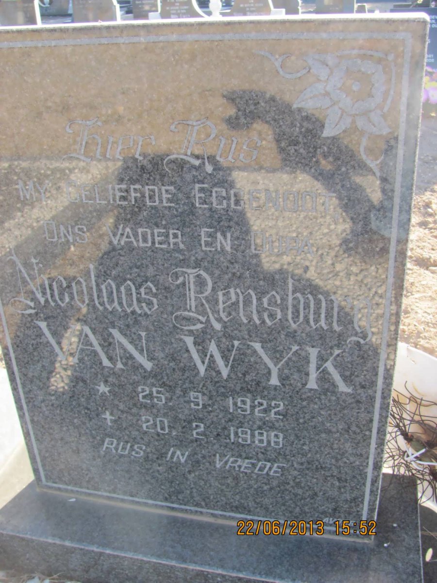 WYK Nicolaas Rensburg, van 1922-1988