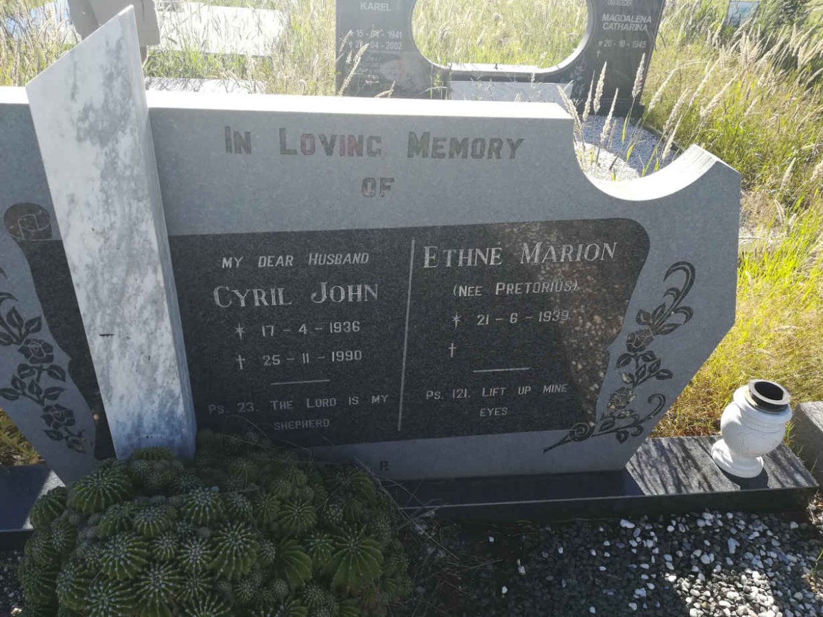 WIT Cyril John, de 1936-1990 &amp; Ethne Marion PRETORIUS 1939-