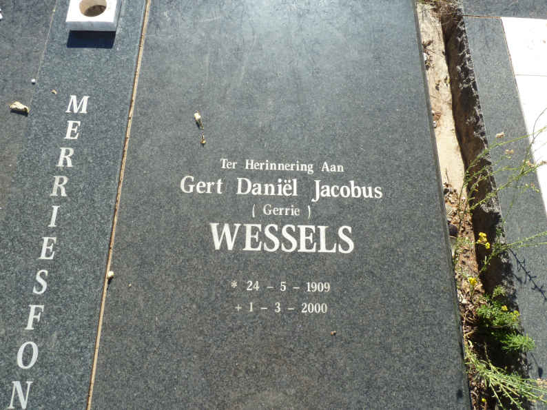 WESSELS Gert Daniel Jacobus 1909-2000 &amp; Magdalena Fredrika SCHOLTZ 1923-2008