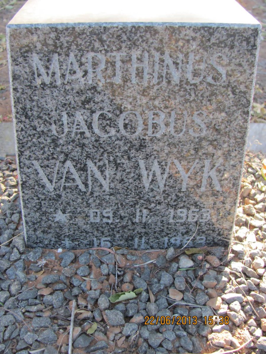 WYK Marthinus Jacobus, van 1963-1969