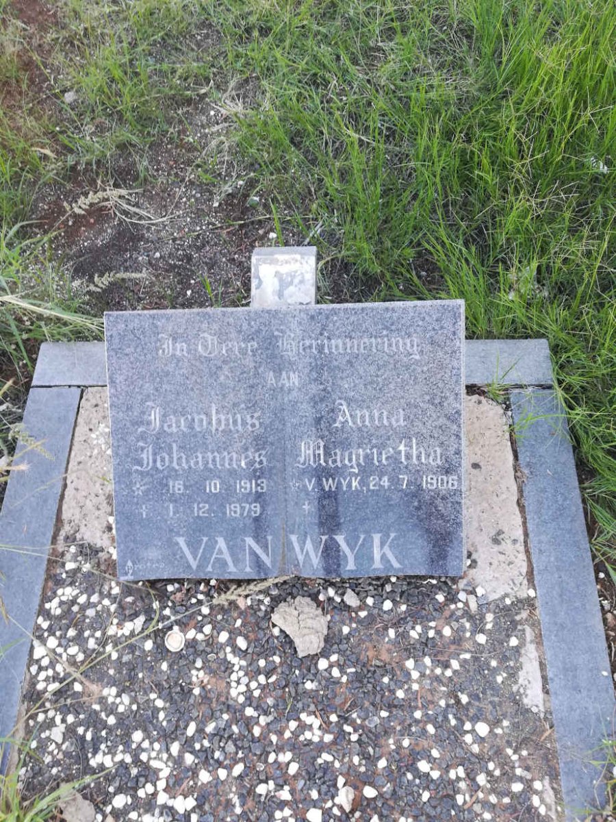 WYK Jacobus Johannes, van 1913-1979 &amp; Anna Magrietha 1906-