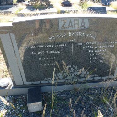 ZARA Alfred Thomas 1907-1973 &amp; Maria Magdalena Catharina BUTLER 1912-1973