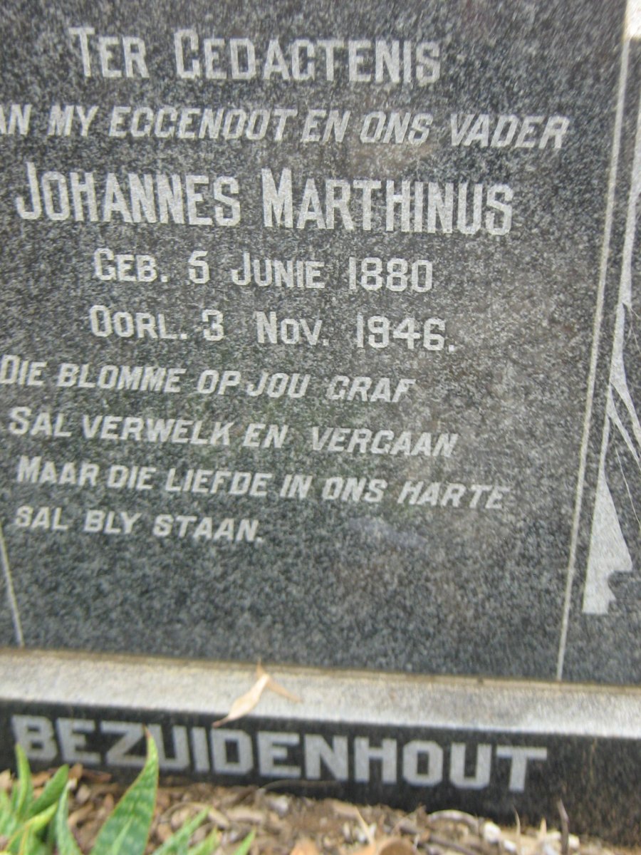BEZUIDENHOUT Johannes Marthinus 1880-1946