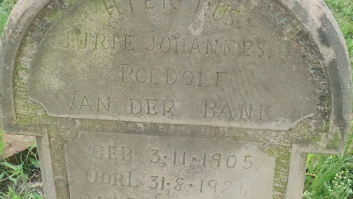 BANK Jurie Johannes Roelof, van der 1905-1926