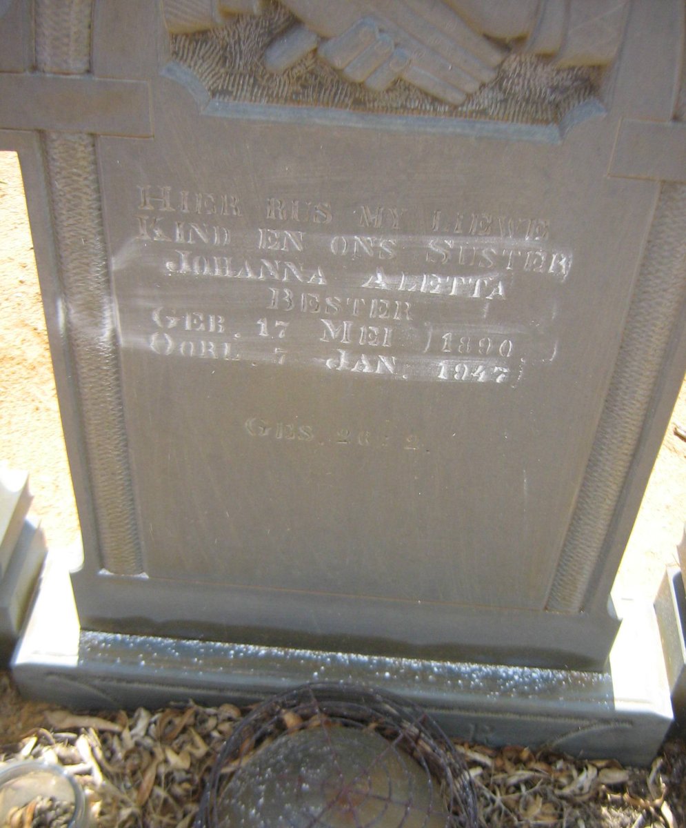 BESTER Johanna Aletta 1890-1947