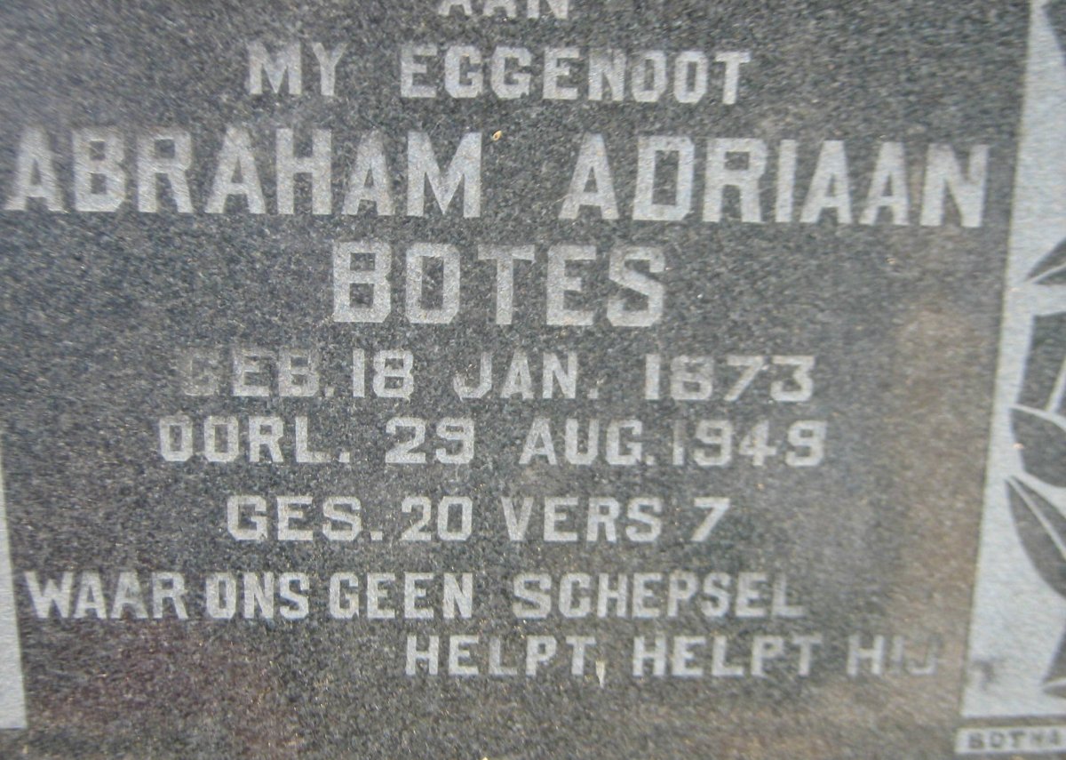 BOTES Abraham Adriaan 1873-1949