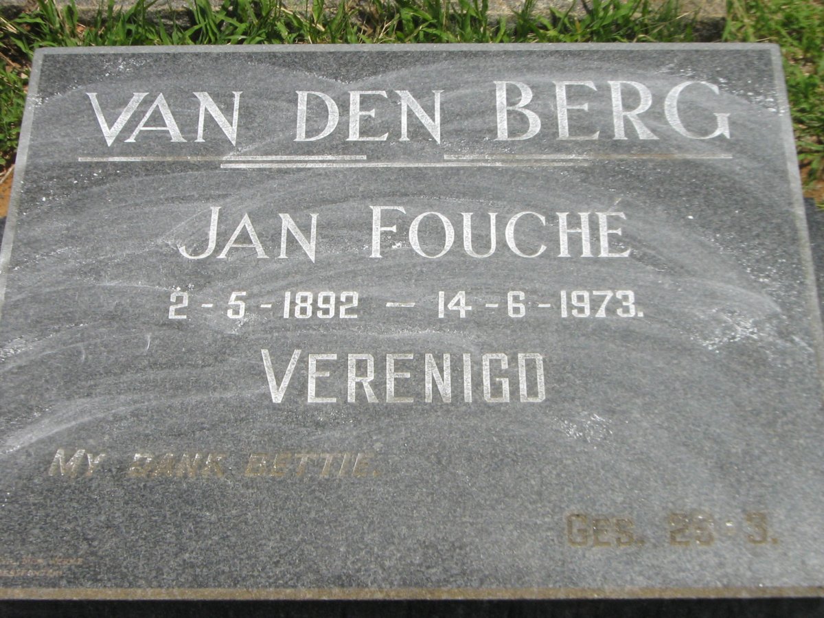 BERG Jan Fouché, van den 1892-1973