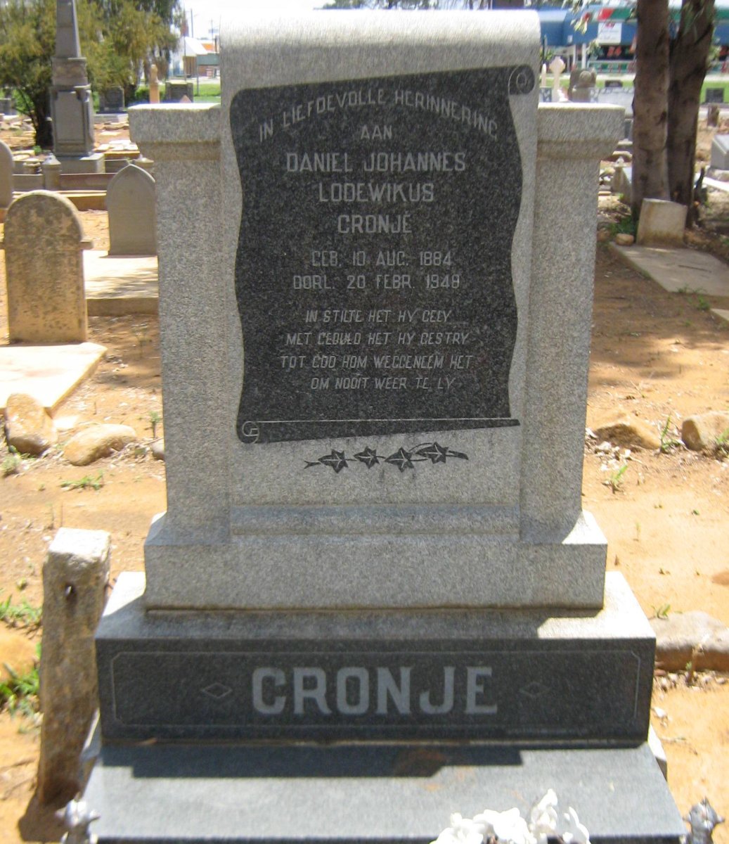 CRONJE Daniël Johannes Lodewikus  1884-1948