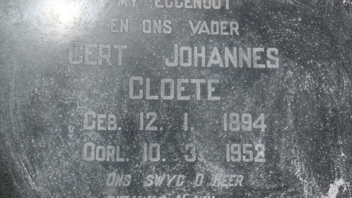 CLOETE Gert Johannes 1894-1952