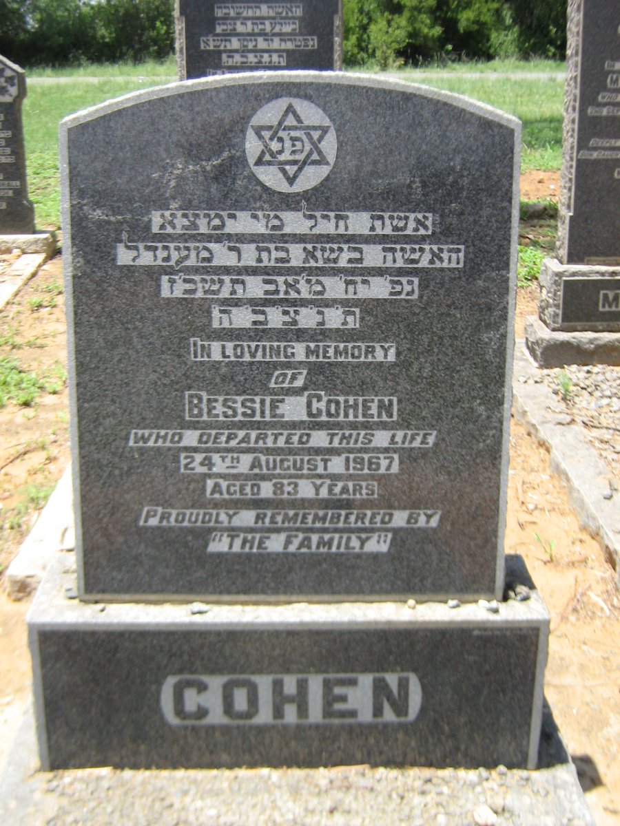 COHEN Bessie -1967