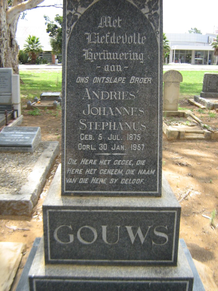 GOUWS Andries Johannes Stephanus 1875-1957