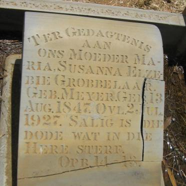 GROBBELAAR Maria Susanna Elzebie nee MEYER 1847-1927