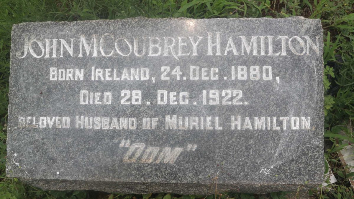 HAMILTON John McOubrey 1880-1922