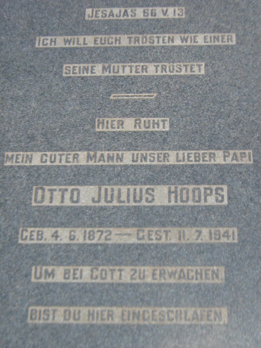 HOOPS Otto Julius 1872-1941