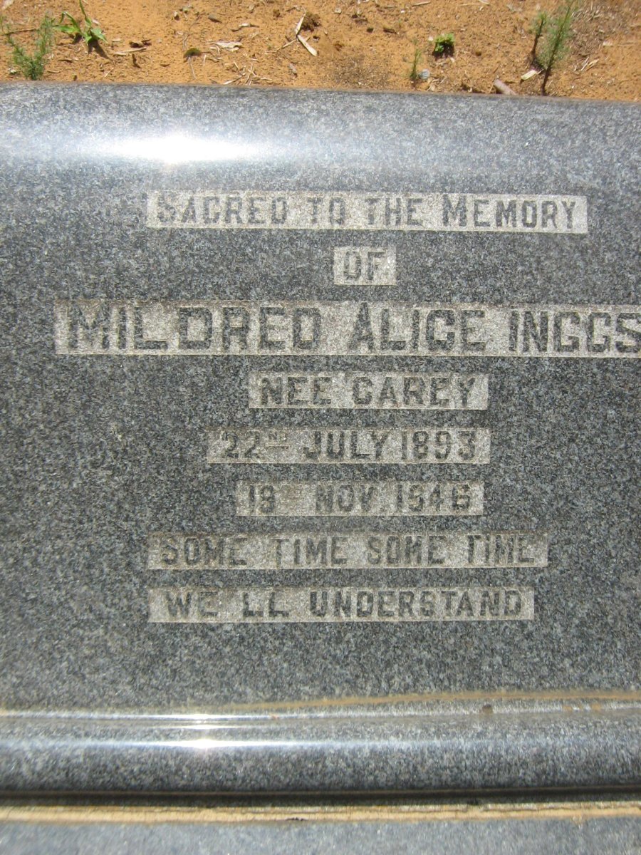 INGGS Mildred Alice nee CAREY 1893-1946