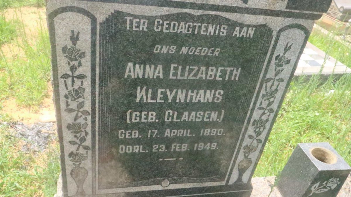 KLEYNHANS Theodorus Phillippus 1888-1953 &amp; Anna Elizabeth CLAASEN 1890-1949