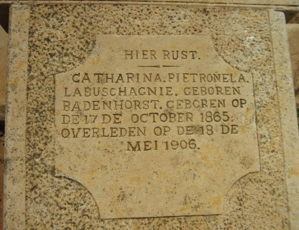 LABUSCHAGNIE Catharina Pietronela nee BADENHORST 1865-1906