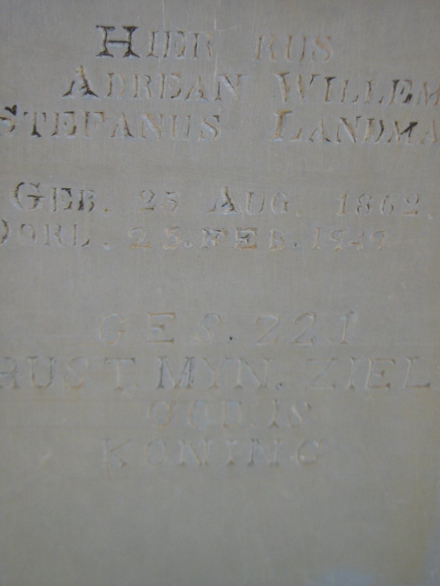 LANDMAN Adrean Willem Stefanus 1862-1949