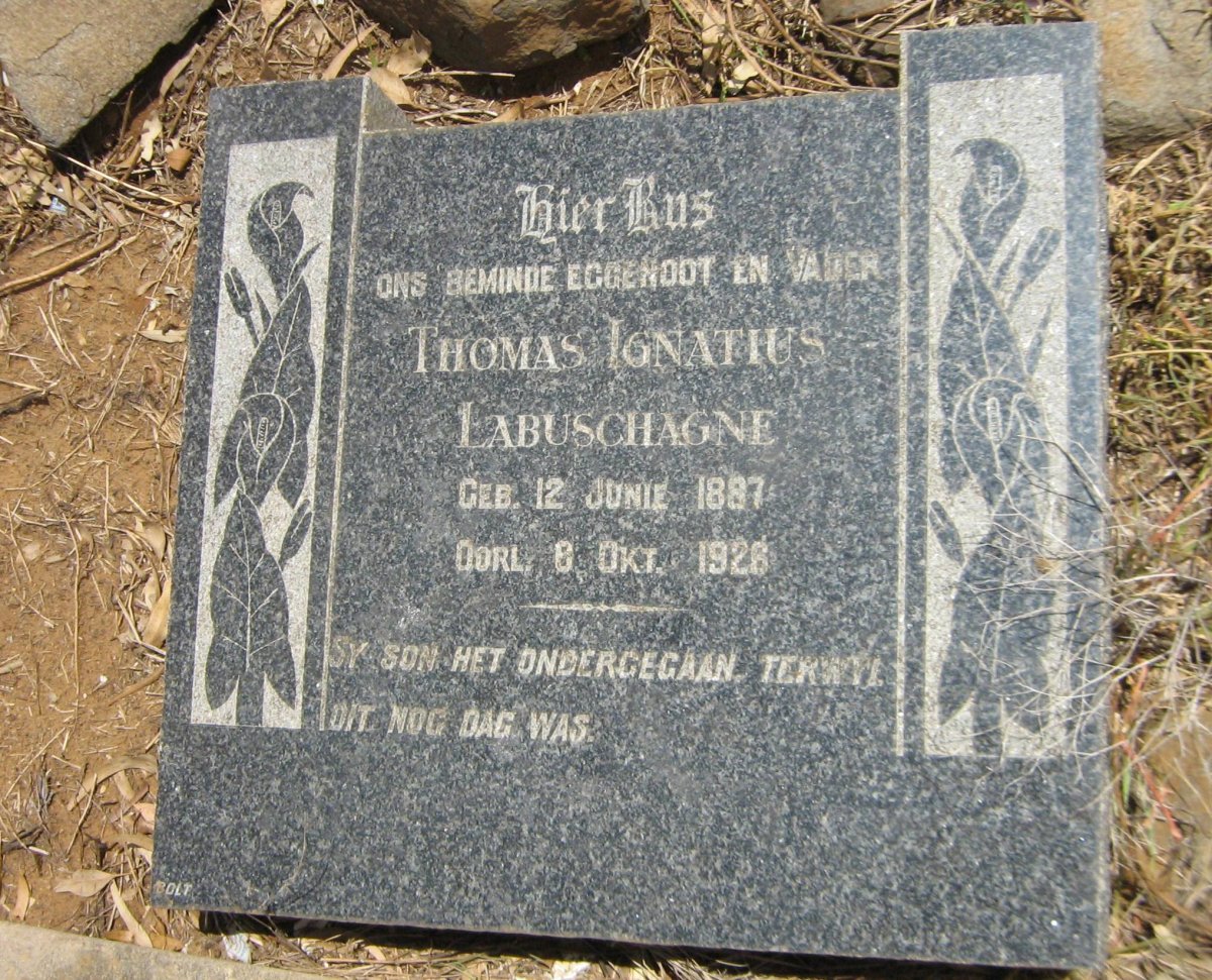 LABUSCHAGNE Thomas Ignatius 1887-1926