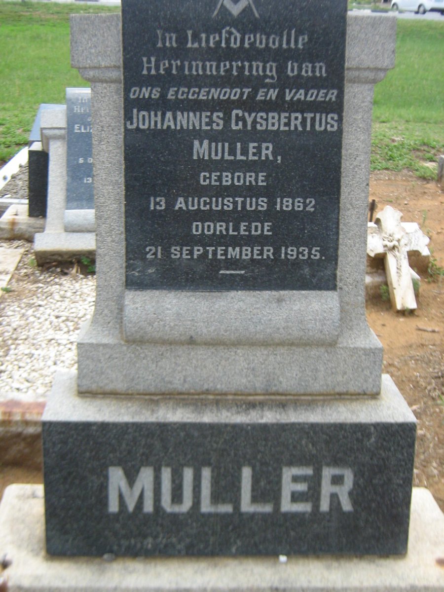 MULLER Johannes Gysbertus 1862-1935