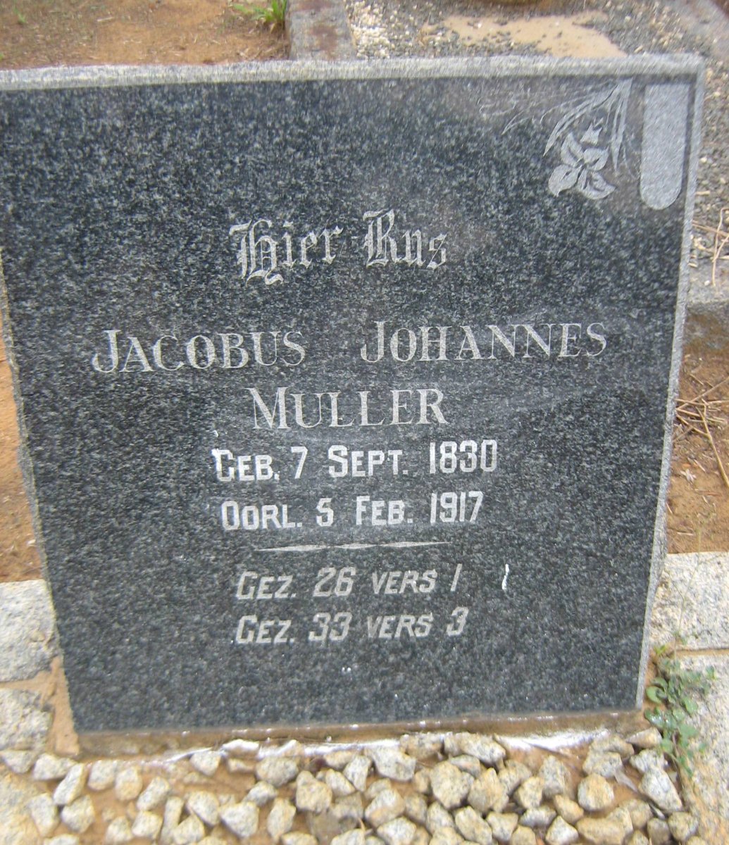 MULLER Jacobus Johannes 1830-1917