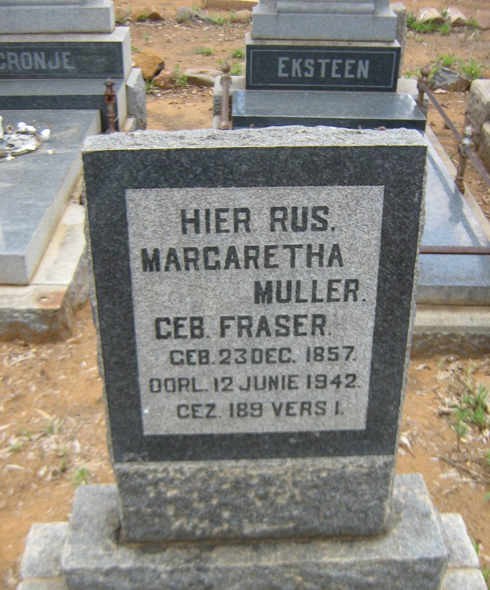 MULLER Margaretha nee FRASER 1857-1942