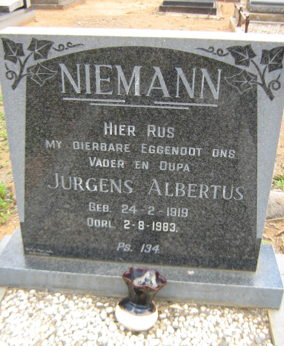 NIEMANN Jurgens Albertus 1919-1983