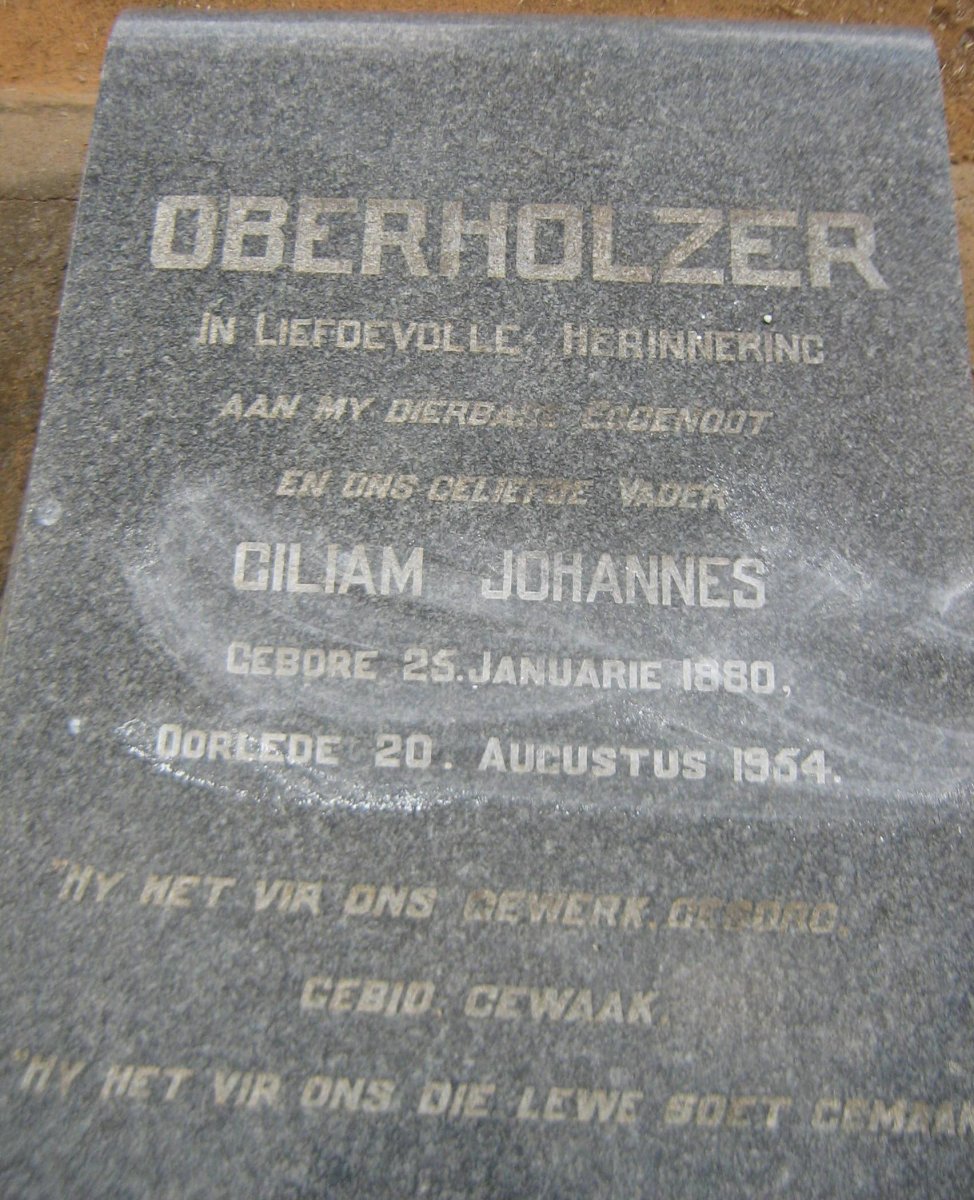 OBERHOLZER Giliam Johannes 1880-1954