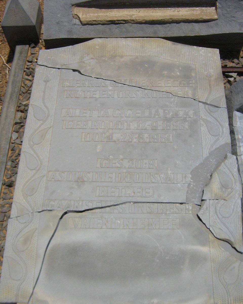 PIEK Aletta Cicelia nee ROODT 1886-1951