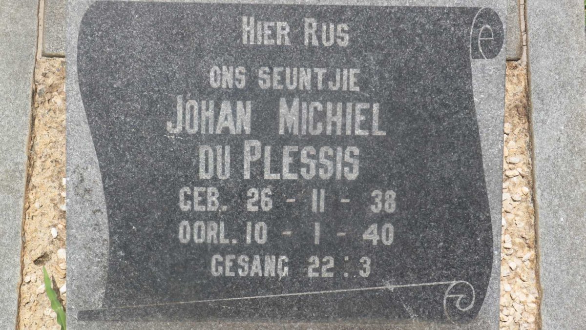 PLESSIS Johan Michiel, du 1938-1940