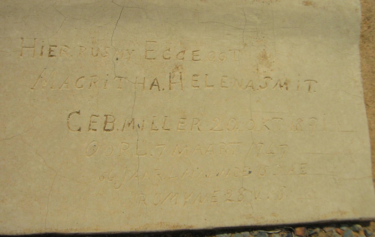SMIT Magritha Helena nee MILLER 1891-1947