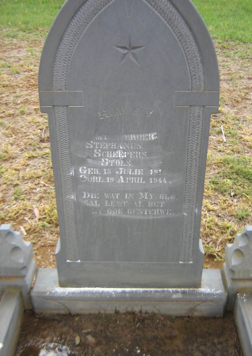 STOLS Stephanus Scheepers 1910-1944