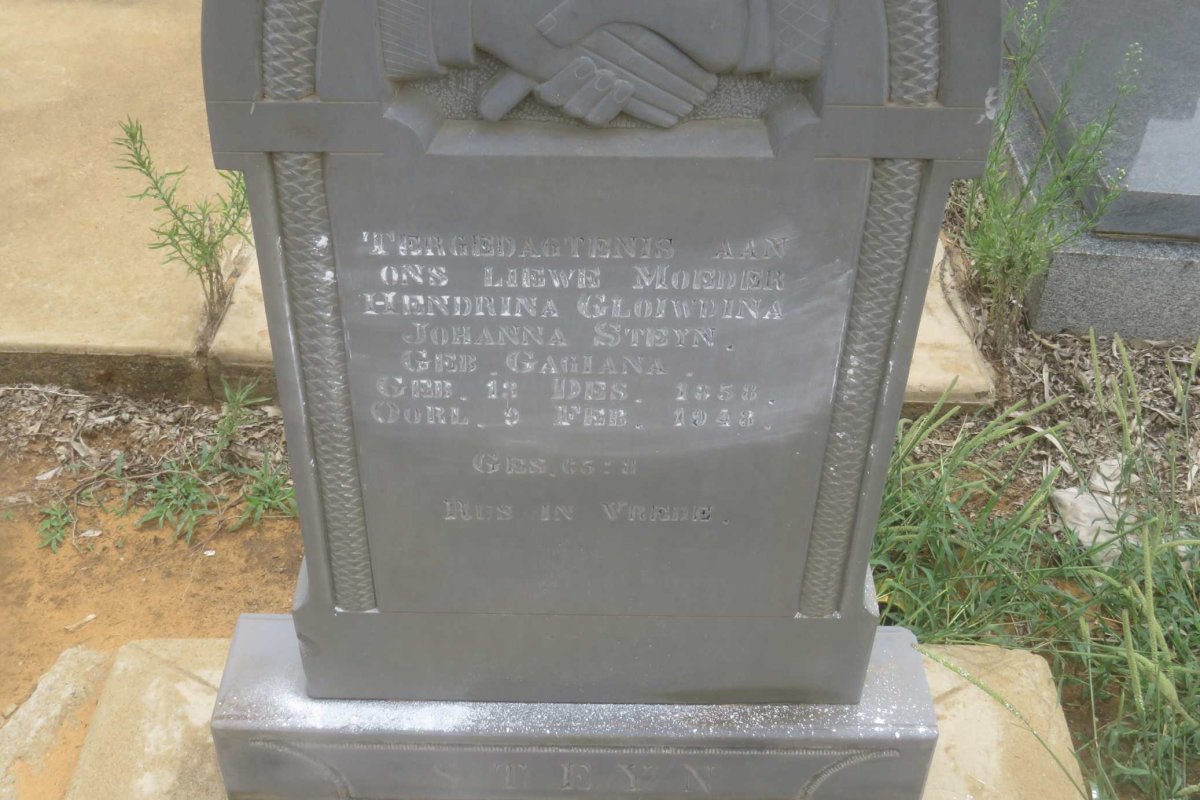 STEYN Hendrina Glouwdina Johanna nee GAGIANA 1858-1948