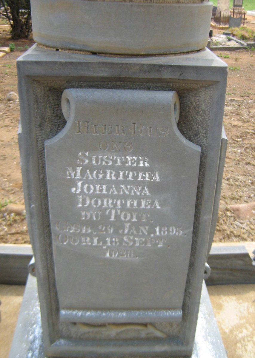TOIT Magritha Johanna Dorothea, du 1895-1928