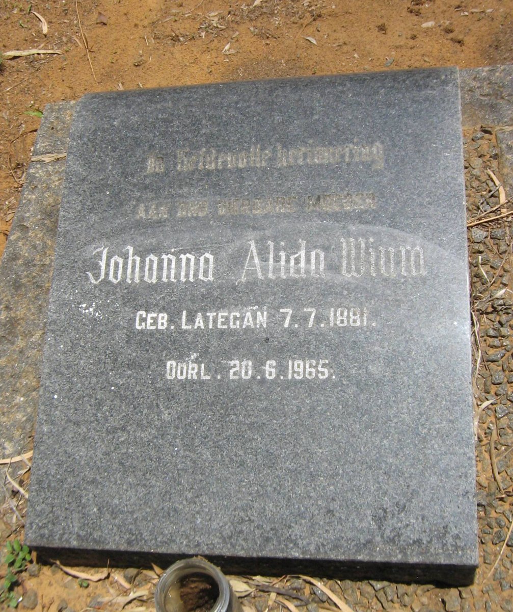 WIUM Johanna Alida nee LATEGAN 1881-1965