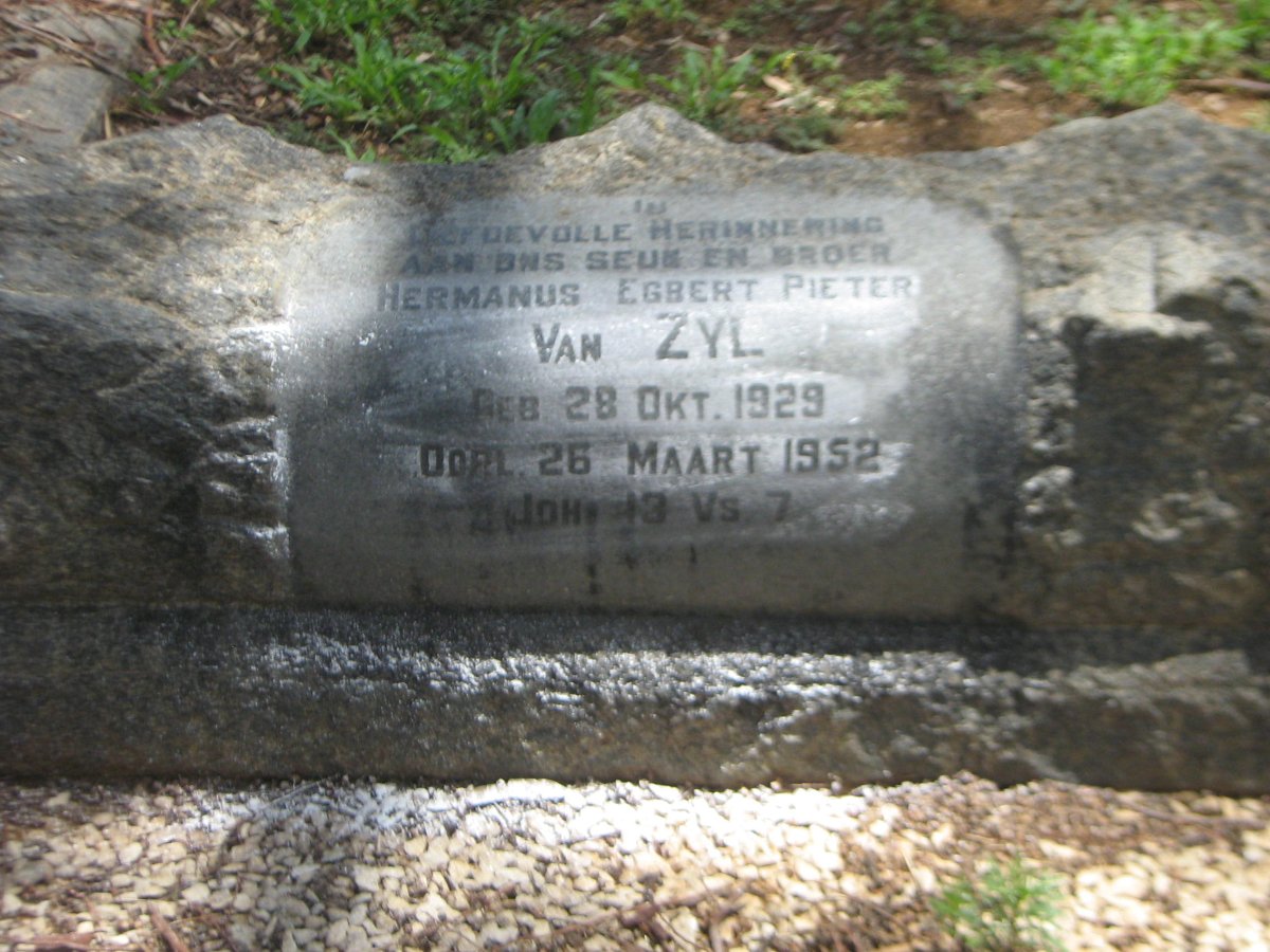 ZYL Hermanus Egbert Pieter, van 1929-1952