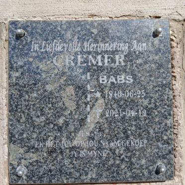 CREMER Babs 1940-2021