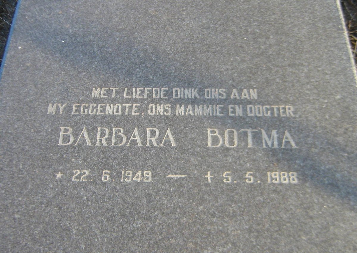 BOTMA Barbara 1949-1988