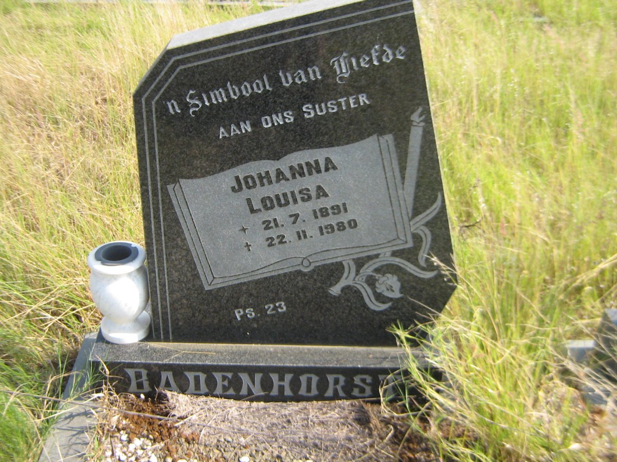 BADENHORST Johanna Louisa 1891-1980