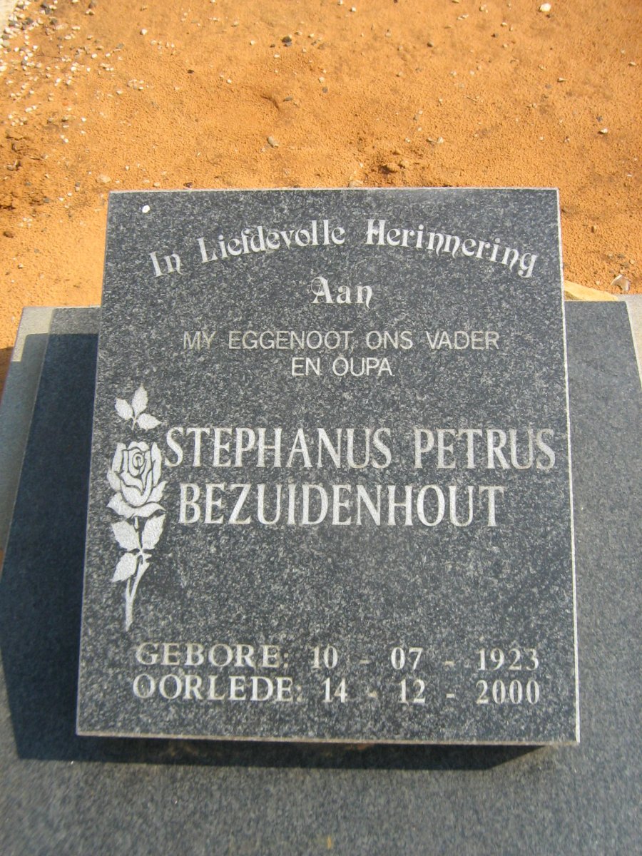 BEZUIDENHOUT Stephanus Petrus 1923-2000