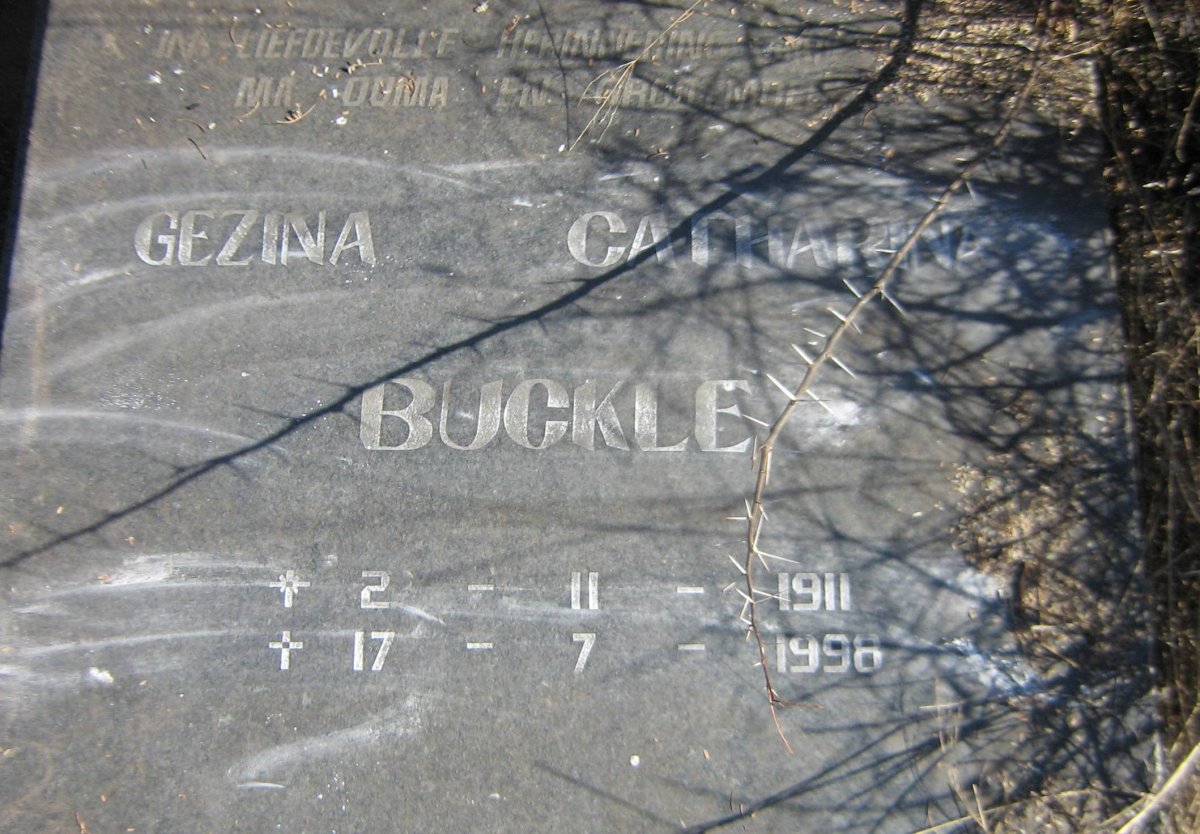 BUCKLE Gezina Catharina 1911-1998