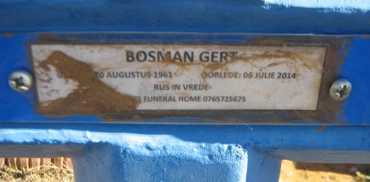 BOSMAN Gert 1961-2014