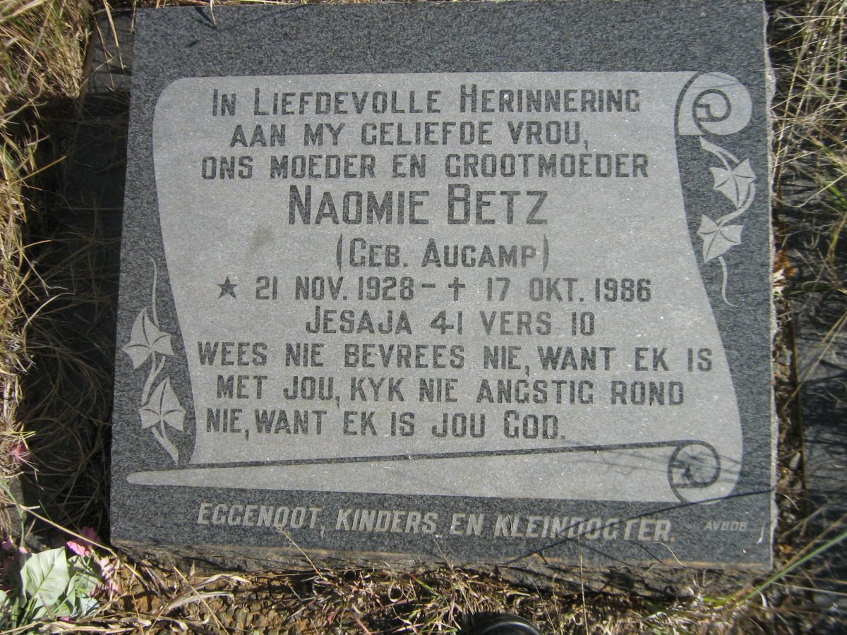BETZ Naomie nee AUCAMP 1928-1986