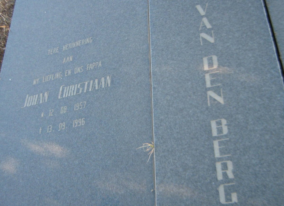 BERG Johan Christiaan, van den 1957-1996