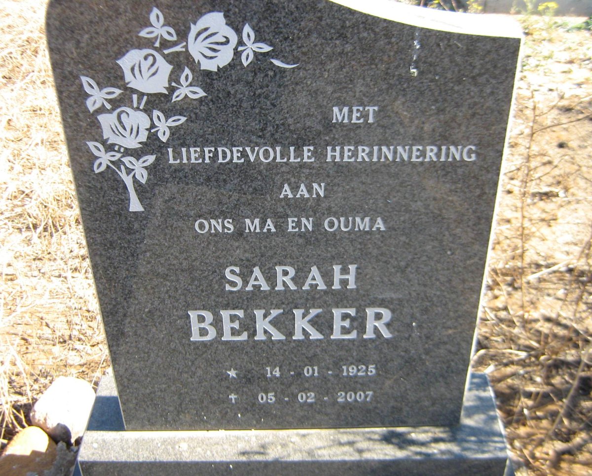 BEKKER Sarah 1925-2007
