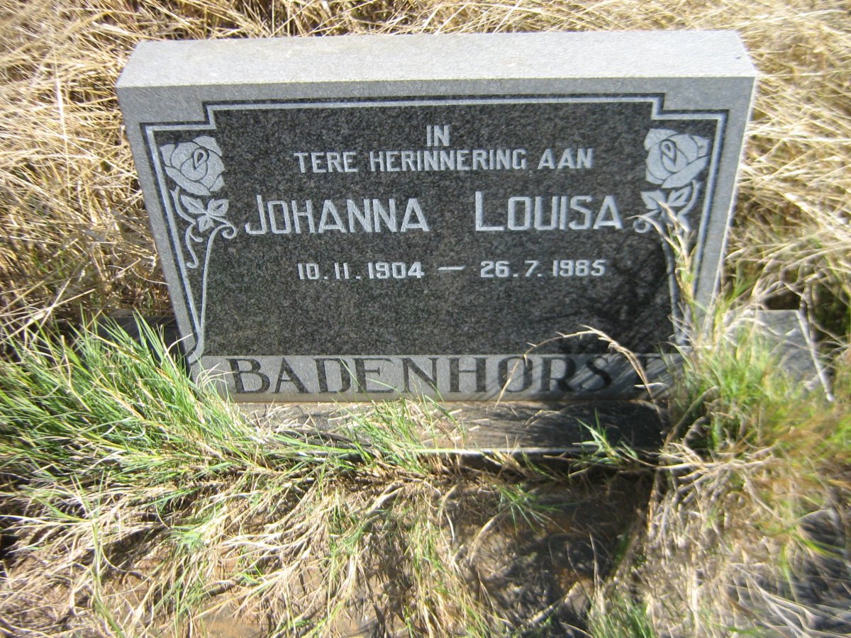 BADENHORST Johanna Louisa 1904-1985